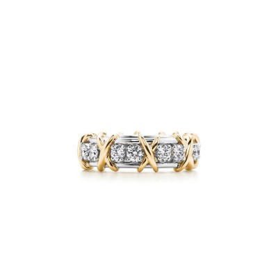 TIFFANY RING IN YELLOW GOLD AND PLATINUM WITH DIAMONDS GRP00053